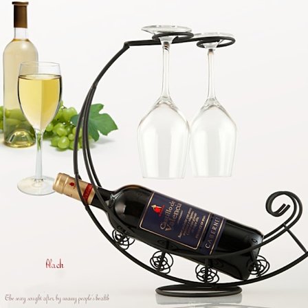 1 stk. vinreol, vinglasholder, rødvinreol, jernkunst rødvinvinglasholder, moderne vinreolsornament til hjemmet