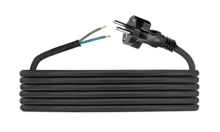 Pawbol Gummikabel m/støpsel H05RR-F 2x1,5mm2 3m Sort