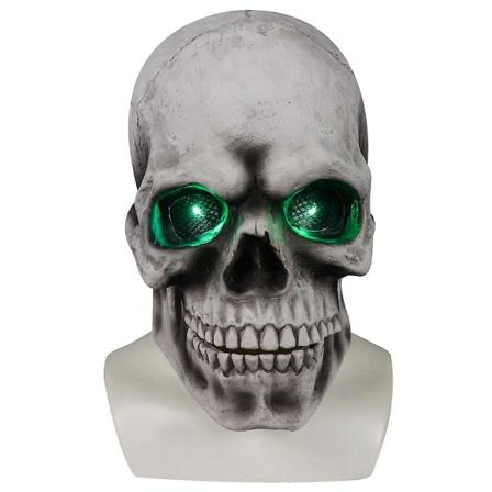 Halloween-hodeskallemaske Halloween-skummel maske Terror Bevegelig kjeve Helhode Skallemaske Skrekk Cosplay Musk Festdekor Dropshipping Grey-Green 