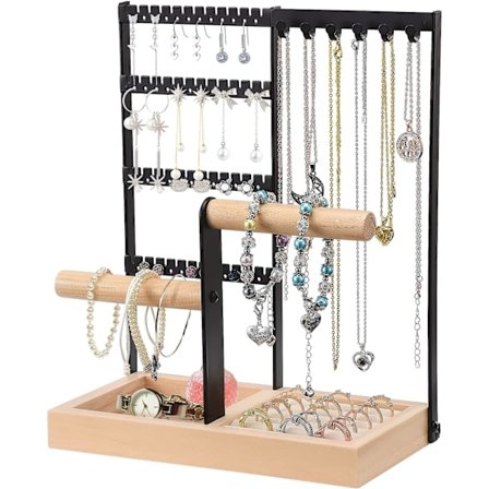 Smykkeholderkjedeholder, 4-lags smykketre, klokke og øre