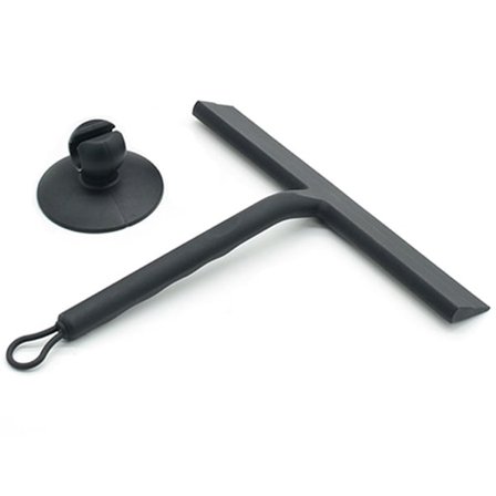 Duschskrapa, rostfri duschskrapa med stark sugkrok för badrum, spegel, bil, fönster- och glasrengöring, 25 cm
