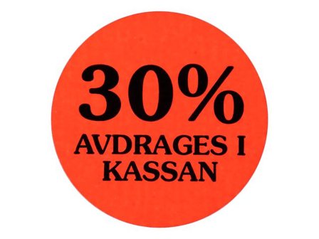 Etikett 30% avdrages i kassan - Lyreco - Kontorsmaterial - Butiksmaterial - Prisetiketter och prismärkare