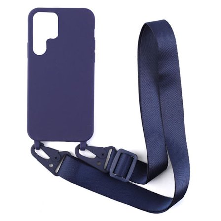 Crossbody Halsband Rem Snodd Telefonfodral Kompatibel Med Samsung Galaxy S23 Ultra, Flytande Silikonfodral