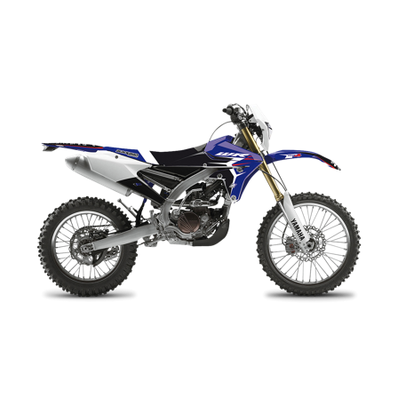 Kit Adesivi Completo Blackbird Dream 4 con Coprisella Blu-Nero-Bianco - Yamaha WR 250F 2015-2021