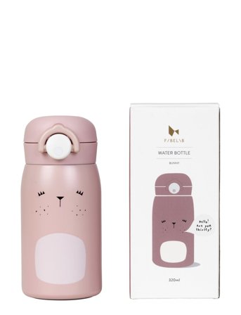 Fabelab Water Bottle - Bunny - Small - Old Rose - Pink - D6.8X16CM-320M