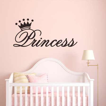 Princess Crown Väggklistermärke Baby Nursery Flickor Barnrum Sovrum