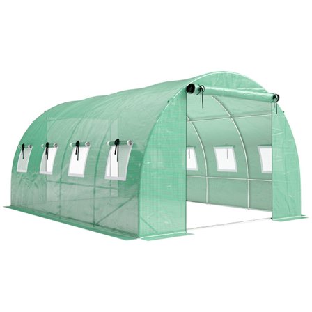Drivhus 4x3x2m med PE-overdækning, rulleporte og netvinduer