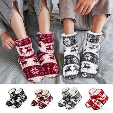 Dame hjemmesko Coral fleece Pels ankelstøvler Varme indendørs sko