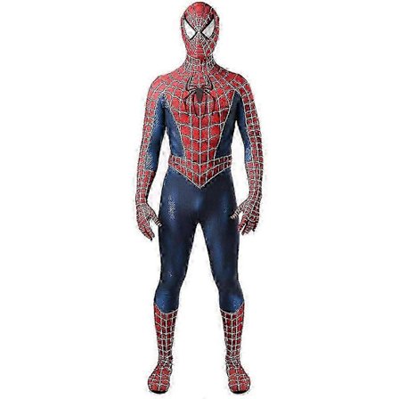 Tobey Maguire Spiderman Kostyme Svart/Rød Raimi Spider Man Cosplay Superhelt Zentai Drak Halloween Kostymer Kompatibel med Voksne/Barn rød