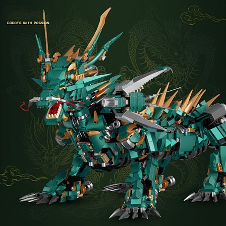 2951 stk. Byggeklossdrageornament i stor størrelse med høy vanskelighetsgrad, hjemmedekorasjon