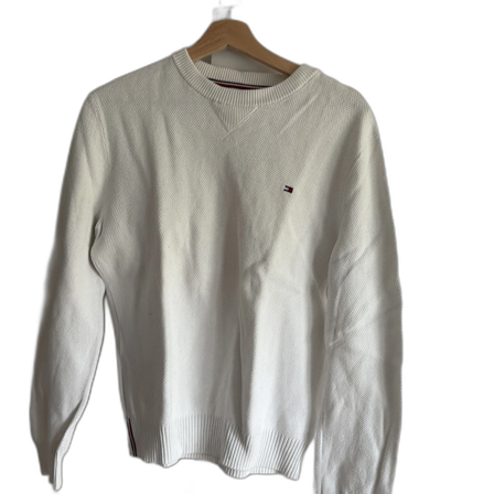 Vit stickad tröja från Tommy Hilfiger