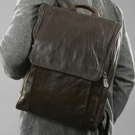 Grey Leather Backpack for Men - Leather bags