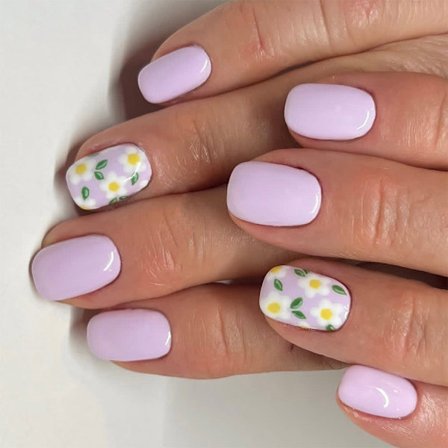 24 stk. firkantede negletipper designs falske negle tryk på negle kunstige falske negle