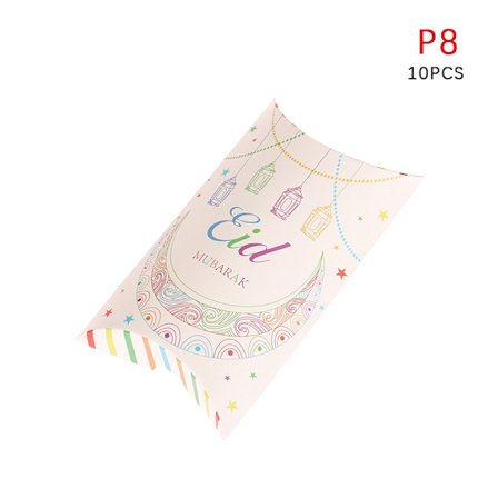 10 st EID Mubarak kudde form godis lådor Ramadan Kareem dekor 1