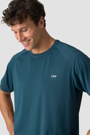 ICANIWILL - Stride Raglan T-shirt M Dark Dusty Teal - Heren - sportkleding van ICIW