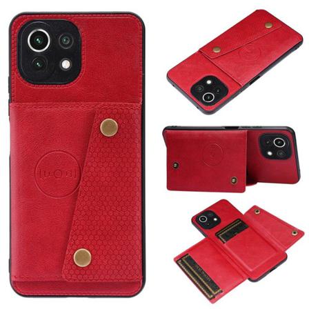 Xiaomi Mi 11 Lite - Tyylikäs ja käytännöllinen kuori korttipaikalla Röd