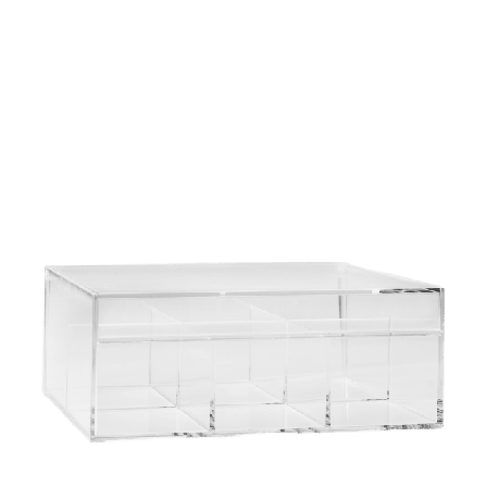 Åhléns Home Förvaringsask med lock SALTSJÖN 6 fack Badrumstillbehör Transparant ONESIZE