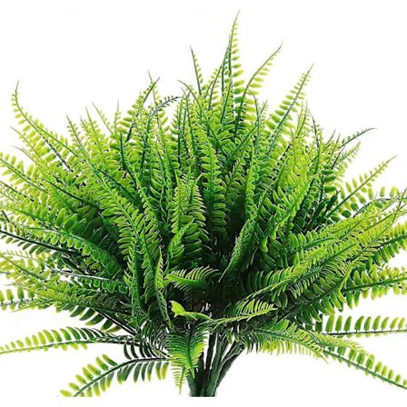 4 st Konstgjorda Växter Ormbunke Konstgjorda Växter Utomhus Plastväxter Vattentäta Gröna Växter Dekoration för Balkong Trädgård Kontor Inomhus Kruka 