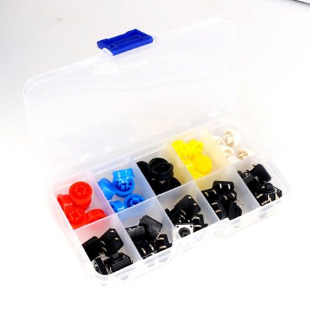 25 stk Light Touch Switch-knap Cirkulær knap Momentan