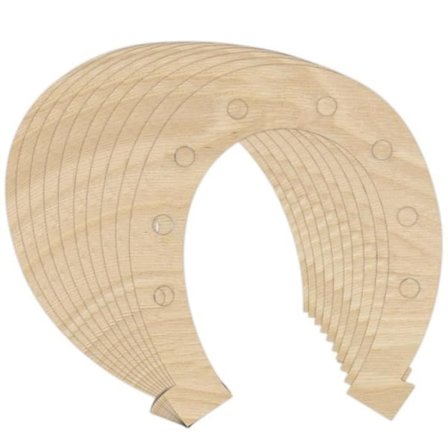 Krydsfinerudskæringer - CREATIVE DECO - Hesteskoformer til dekoration - Halvcirkel - 16,5 x 14,5 cm