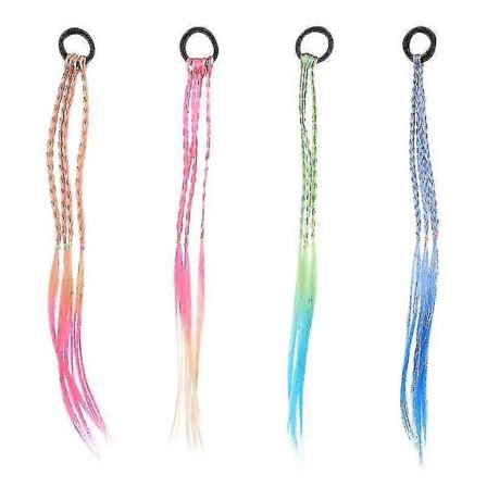 16 kpl Lasten Värikkäät Letit Peruukki Letit Juhla Valokuvaus Rekvisiitta (värikäs + sininen + pinkki + vihreä)