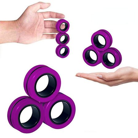 Anti-stress Magnetiska Ringar Fidget Unzip Leksak Magisk Ring Rekvisita Verktyg