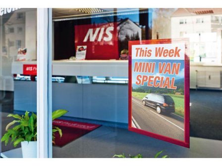 DURABLE Ramme DURAFRAME A4 magnet rød (2)