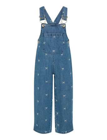 Kmgsienna Bow Straight Overall Dnm York Bottoms Dungarees Blue Kids Only