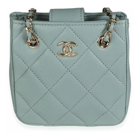 Chanel Vintage Pre-owned Shoulder Väska blå, Dam Vintage Väskor, Dam, Storlek: ONE SIZE