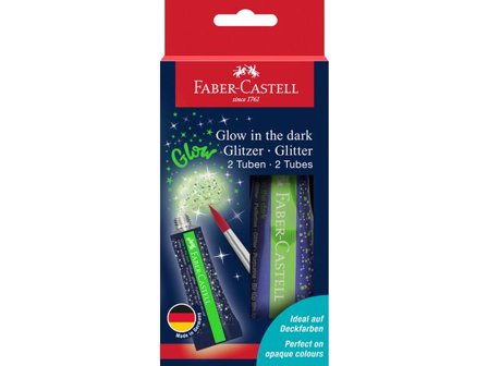 Faber-Castell Glitterfärg Glow inthe dark 2x12ml - Lyreco - Skola och förskola - Pennor och tillbehör - Fiberpennor - Special
