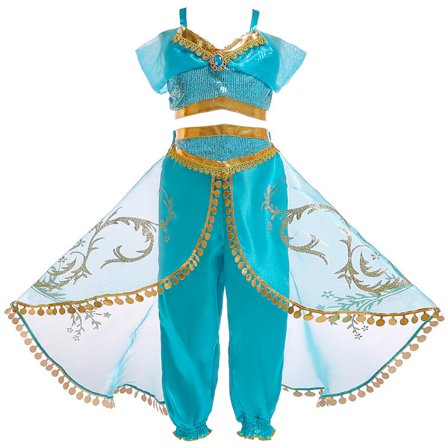 Sexig Aladdin cosplay-dräkt kvinnlig magisk lampa prinsessa paljett till