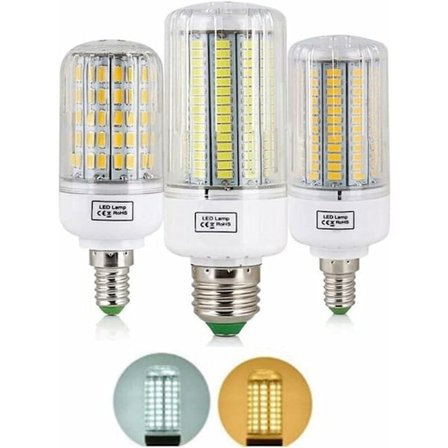 JiuRui LED-lamput E27 E14 Uudet 5730 SMD LED Maissilamput AC220V 7W 12W 15W 20W 25W Korkea energiansäästölamppu kotiin