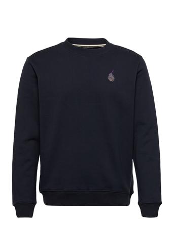 Akallen Embroidery Sweat Sweat-shirt Tröja Blå Anerkjendt
