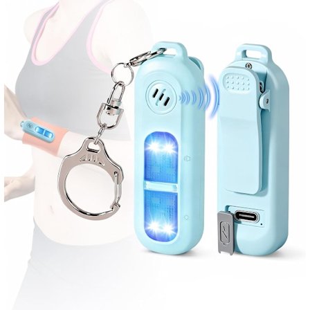 Personligt säkerhetslarm - 130dB siren, LED-blixt & ficklampa - Portabelt nödlarm