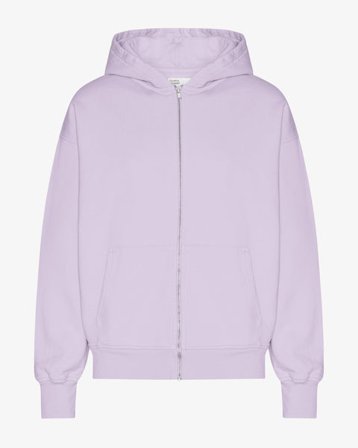 Organic Oversized Zip Hood - Soft Lavender