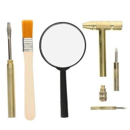 1 Sæt Arkæologi Udgravningssæt til Børn Uddannelsesmæssigt Ædelstensudgravningsværktøjssæt med Hammer, Børste og Mejsel Forstørrelsesglas Videnskab 