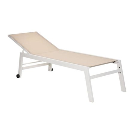 Rootz Garden lepotuoli - aurinkotuolit - kangastuolit - kermanvalkoinen - 202 x 65 x 43 cm