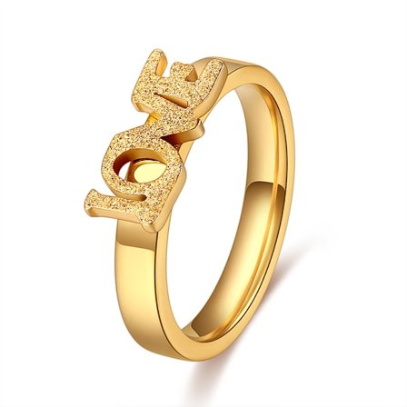 Rostfritt stål ring LOVE