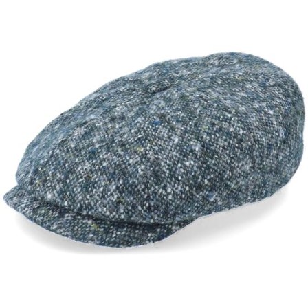 Stetson - Blå flatcap Keps - Hatteras Donegal Petrol Flat Cap @ Hatstore