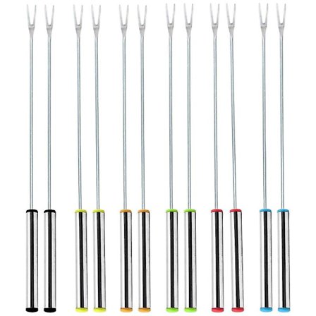 Fondueostpinne Fondue Set för Maker Schweizisk Ost, Rostfritt Stål Fonduegaffel Marshmallow ro