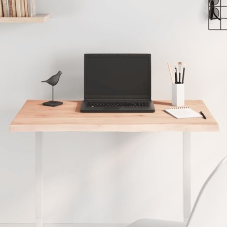 vidaXL Bordsskiva 80x60x2 cm obehandlad massiv ek levande kant
