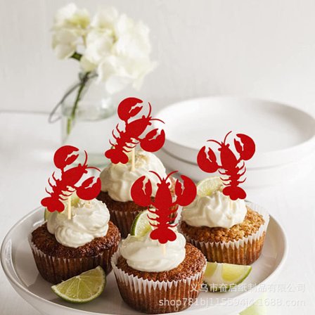 Dekkede krepsdyr havdyr temafest babyshower barnebursdag kake pynt