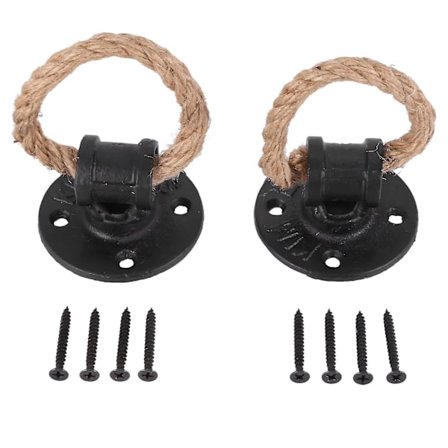 Vintage Drop Ring Skuffhåndtak Hemp Tau Svart Bronse Skaptrekk Skaphåndtak Håndtak Møbler