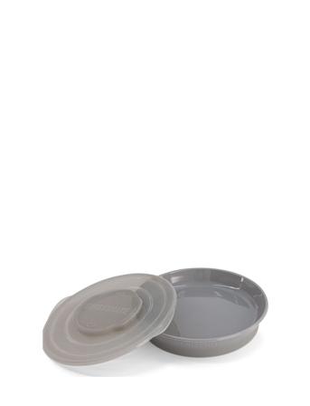 Twistshake Plate 6+M Pastel Grey Home Meal Time Plates & Bowls Plates Grå Twistshake