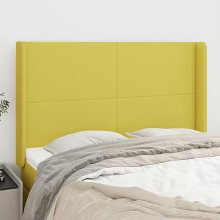 Vidaxl Huvudgavel Med Kanter Grön 147x16x118/128 Cm Tyg Grön