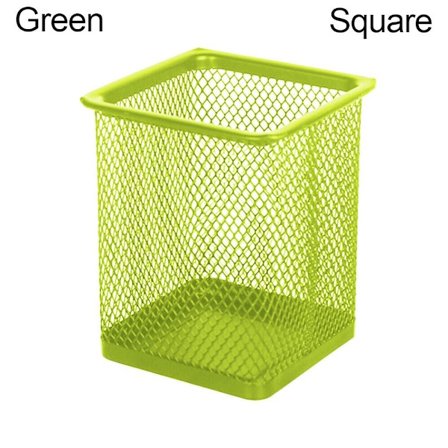 Mesh Pen Pot Pennhållare GREEN SQUARE SQUARE