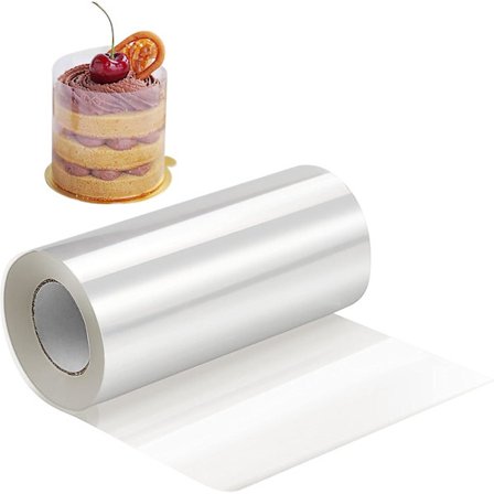 Tårtkrage, 10 cm x 55 m transparenta tårtremsor transparent film dekorativ förpackning