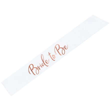Sash "Bride To Be" Vit 75cm - Partyninja.se
