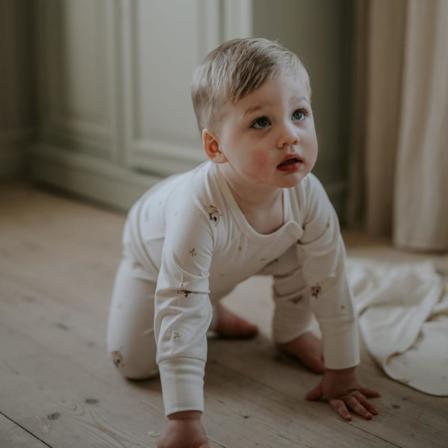 Bambu Body m. lång arm Long ear Beige 74/80 - Geggamoja multifärg