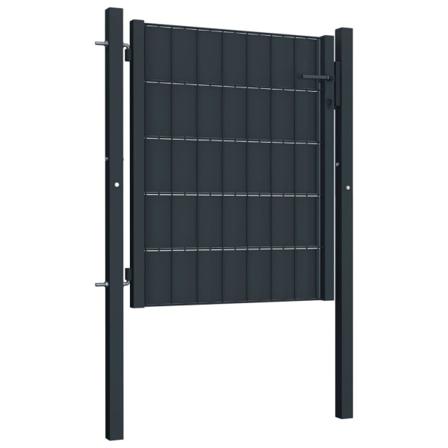 Vidaxl Stängselgrind Pvc Och Stål 100x101 Cm Antracit Antracit